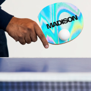 Personalisierte Coole Süße Namen Holografische Wel Tischtennis Schläger