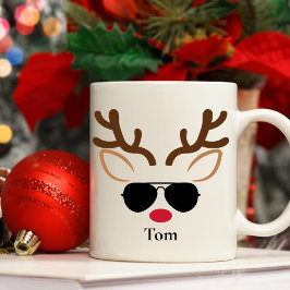 Personalisierte Coole Weihnachtsmann-Rentiere Weih Kaffeetasse