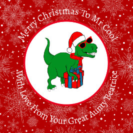 Personalisierte Coole Weihnachtszeit Dinosaurier Geschenkpapier