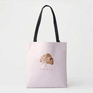 Personalisierte Coquette Croissant Pink Ribbon Tasche
