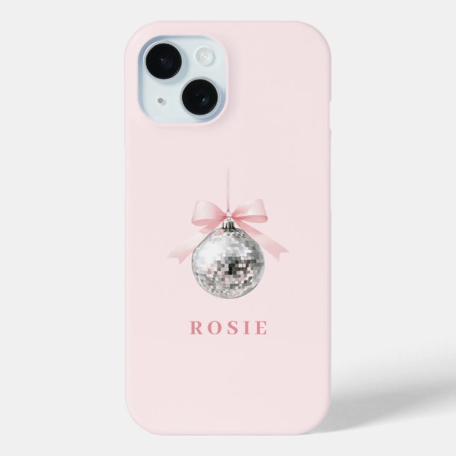 Personalisierte Coquette Diskothek Ball Rosa Band Case-Mate iPhone Hülle (Rückseite)