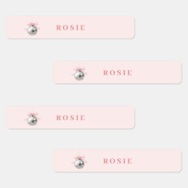 Personalisierte Coquette Diskothek Ball Rosa Band Etiketten
