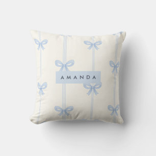Personalisierte Coquette Pastell Hellblaue Schleif Kissen