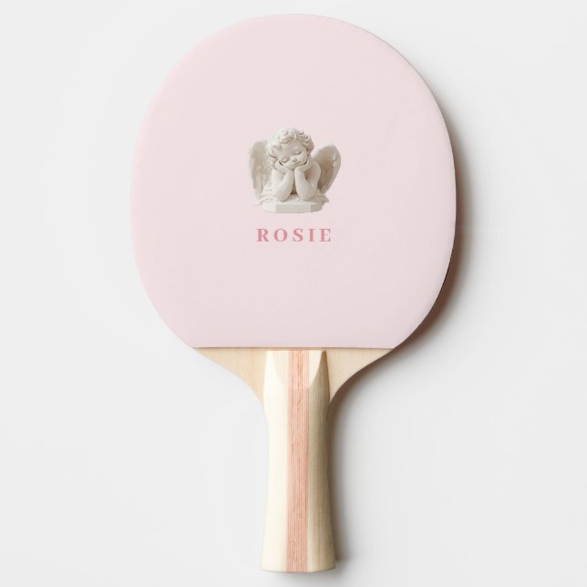Personalisierte Coquette Schlafen Engel Skulptur Tischtennis Schläger (Vorderseite)