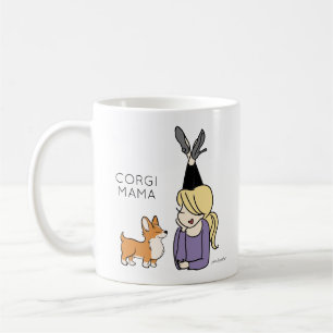Personalisierte Corgi Mama Kaffeemaschine Tasse