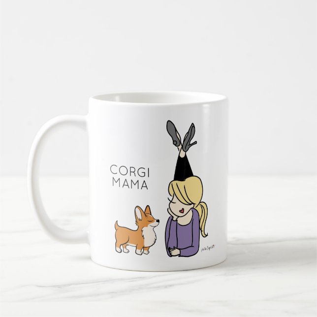 Personalisierte Corgi Mama Kaffeemaschine Tasse (Links)