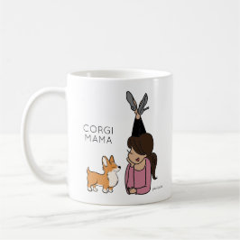 Personalisierte Corgi Mama Kaffeemaschine Tasse