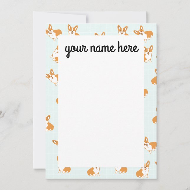 Personalisierte Corgi-Notecards Dankeskarte (Vorderseite)