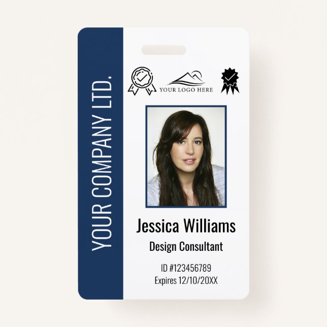 Personalisierte Corporate Certified Employee Blue  Ausweis (Vorderseite)