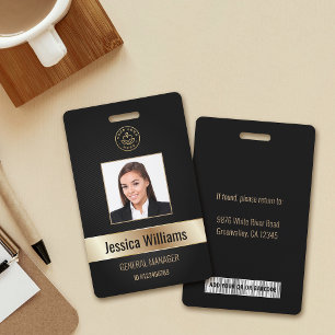 Personalisierte Corporate Employee Gold Black ID Ausweis