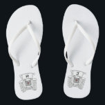 Personalisierte Country Wedding Traktor Flip Flops<br><div class="desc">Ein Paar Traktor Land-Farm themed Hochzeitsspaß Flip Flops,  die mit den Initialen des Paares personalisiert sein können.</div>