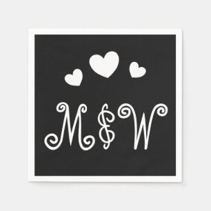 Personalisierte Couple Monogram Liebe Paper Napkin Serviette