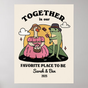 Personalisierte Couple Print, Custom Frog Illustra Poster