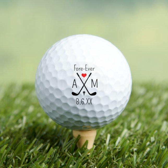 Personalisierte Couple Wedday Verlobung Custom Golfball (Insitu T-Shirt)