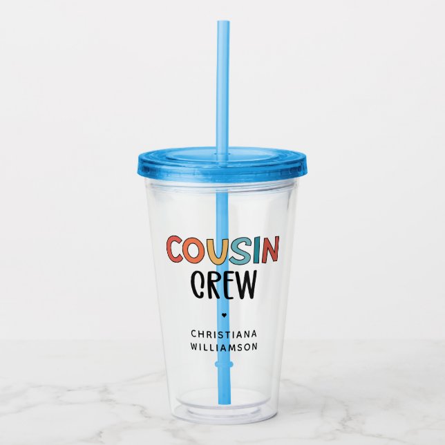 Personalisierte Cousin Crew Matching Cousin Gesche Acryltrinkbecher (Vorderseite)