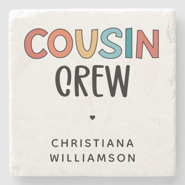 Personalisierte Cousin Crew Matching Cousin Gesche Steinuntersetzer (Vorderseite)