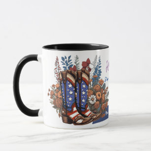 Personalisierte Cowboy-Stiefel 'Tritt ein in die F Tasse