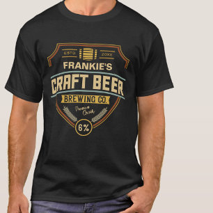 Personalisierte Craft Beer Label Brauerei Bar  T-Shirt