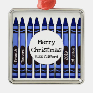 Personalisierte Crayon School Year Ornament Aus Metall