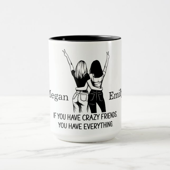 Personalisierte Crazy Friends Tasse (Zentrum)