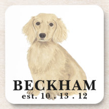 Personalisierte Creme-Dackel