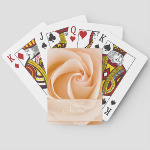 Personalisierte Creme Rose Spielkarten