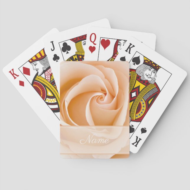 Personalisierte Creme Rose Spielkarten (Rückseite)