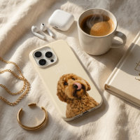 Personalisierte cremefarbene Hunde-Foto-Handyhülle