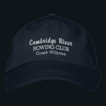 Personalisierte Crew Rowing Club Team & Rower Name Bestickte Kappe<br><div class="desc">Der perfekte Hut für alle, die Lieben rudern und ihren Club/Team. Dieser hochwertige Baseball-Stil enthält 3 Zeilen benutzerdefinierten Text - fügen Sie Ihren Clubnamen, Rudernamen, Veranstaltungsnamen, etc. ein. Ändern Sie einfach die Farbe des Textes und der Kappe. Egal, ob Sie Anfänger oder Profi-Ruderer sind, diese Crew wird Ihnen viele Komplimente...</div>