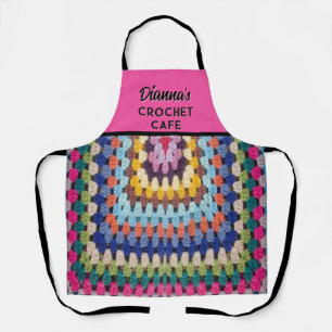 Personalisierte Crochet-Loving All-Over-Print-Schü Schürze