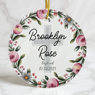 Personalisierte Cross Christening Taufe Gunst Keramik Ornament