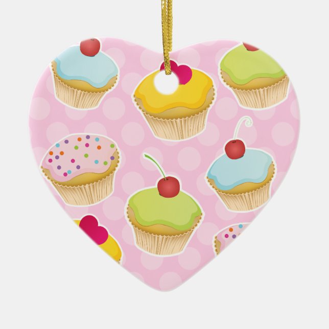 Personalisierte Cupcakes Keramikornament (Vorne)