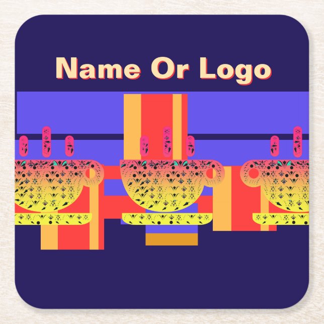 Personalisierte CUPS + Primary Colors Untersetzer  (Vorderseite)
