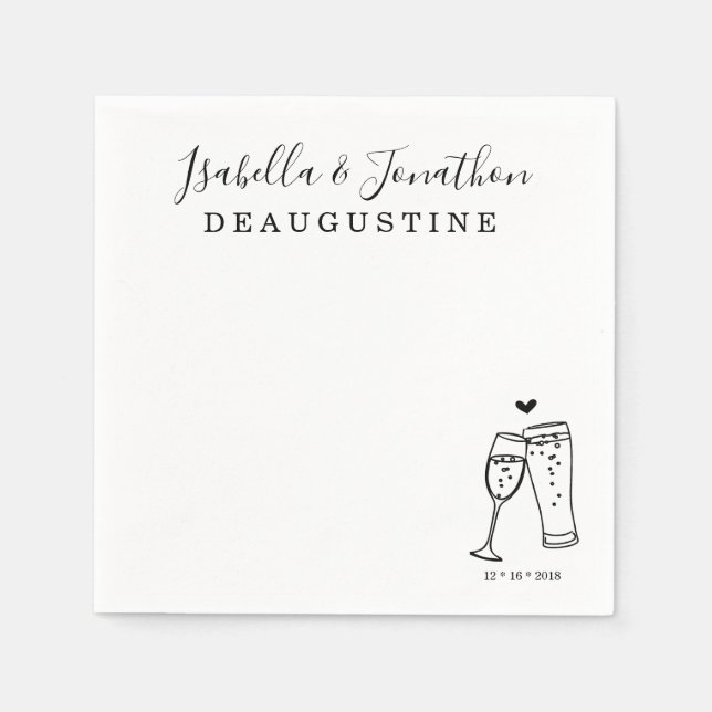 Personalisierte Custom Bubbles & Brews Themed Napk Serviette (Vorderseite)