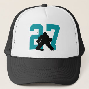 Personalisierte Custom Hockey Goalie Nummer Aquama Truckerkappe