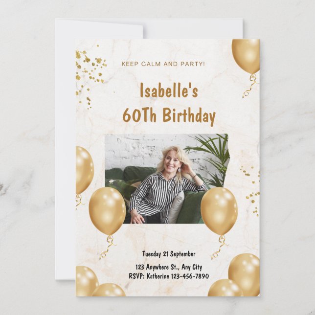 Personalisierte Custom Modern Elegantes Party Gebu Einladung (Vorderseite)