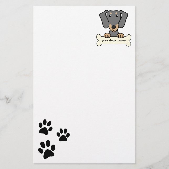 Personalisierte Dackel Briefpapier (Vorderseite)