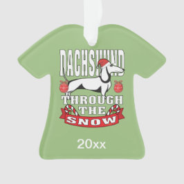 Personalisierte Dackel durch den Schneeurlaub Ornament