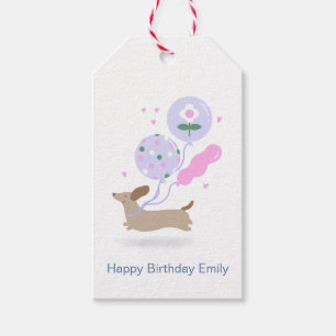 Personalisierte Dackel Lover Geburtstagsparty Geschenkanhänger