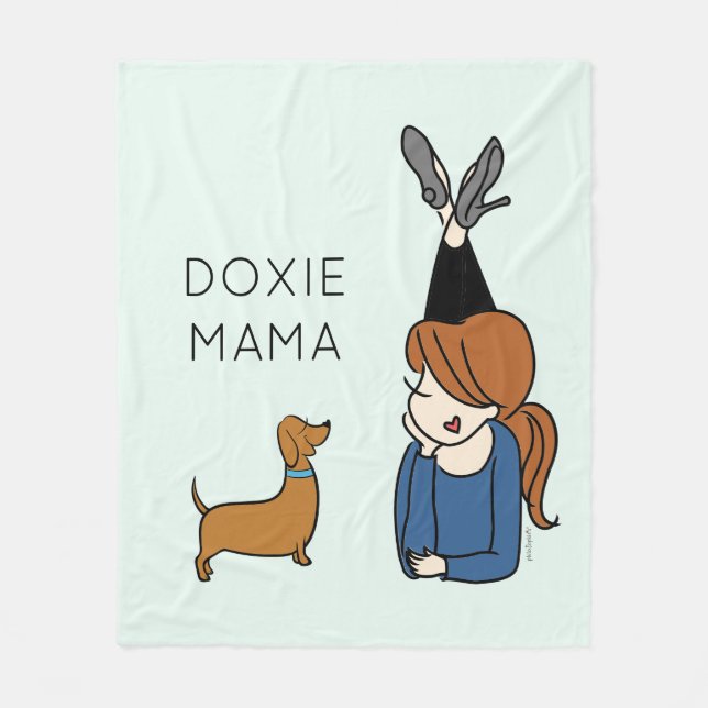 Personalisierte Dackel Mama Fleece Blanket (Vorderseite)
