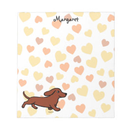 Personalisierte Dackel mit Cartoon Notizblock