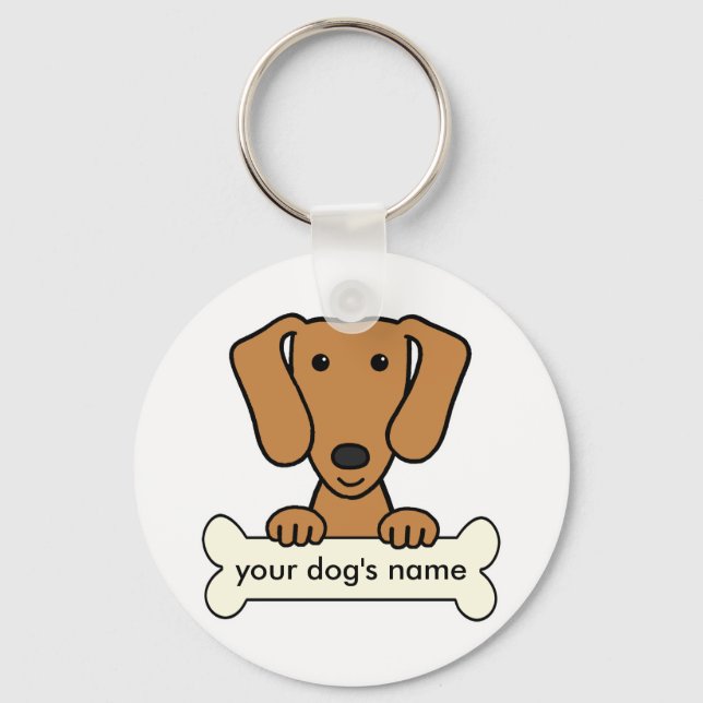 Personalisierte Dackel Schlüsselanhänger (Vorderseite)