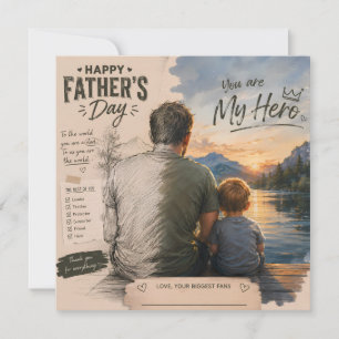 Personalisierte Dad-Held-Grußkarte Karte