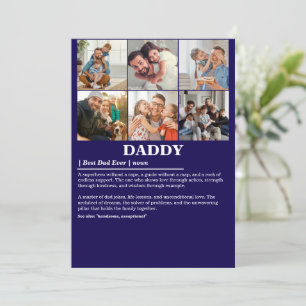 Personalisierte Daddy-Definition 6 Foto-Collage Feiertagskarte