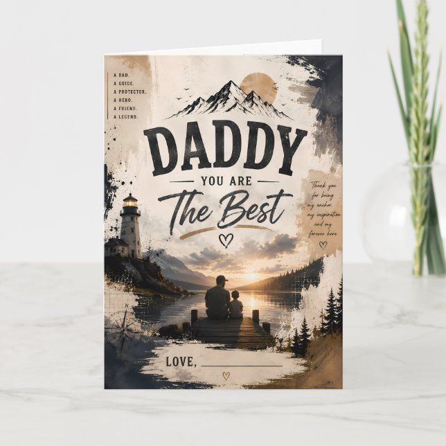 Personalisierte Daddy-Held-Grußkarte Karte (Vorderseite)