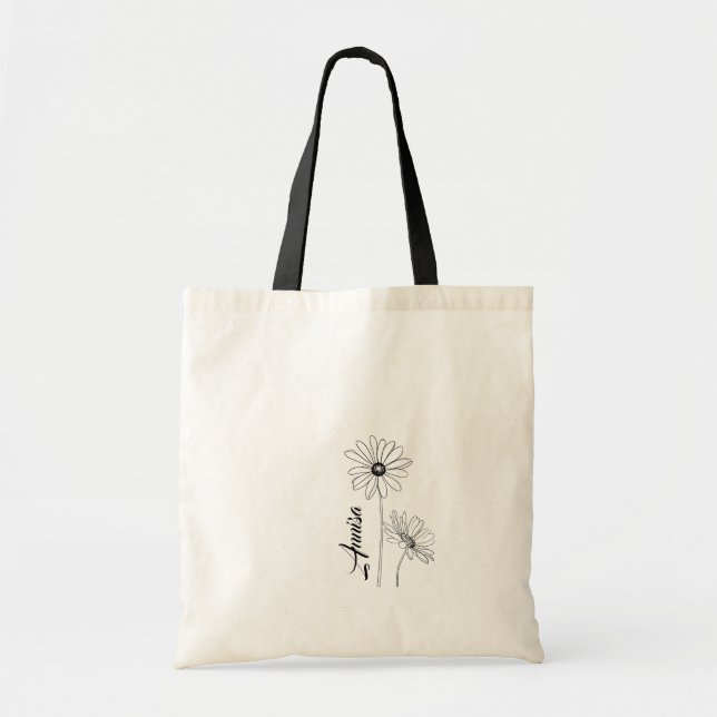 Personalisierte Daisy Tote Tasche mit Namen (Vorne)