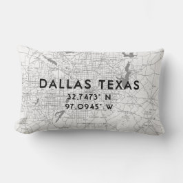 Personalisierte Dallas Texas Karte Schwarz-weiß &  Lendenkissen