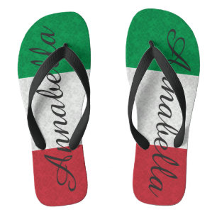 Personalisierte Damask-italienische Flagge Flip Flops