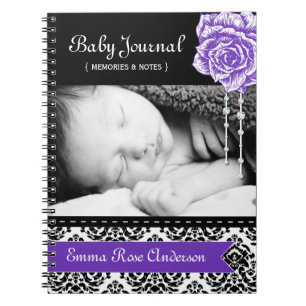 Personalisierte Damast-Baby-Zeitschrift Notizblock