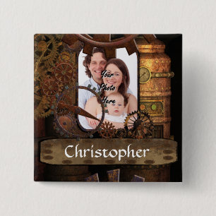Personalisierte Dampfmaschine Button